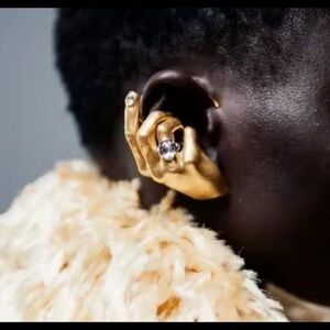 Schiaparelli Inspired Hand Ear Cuff